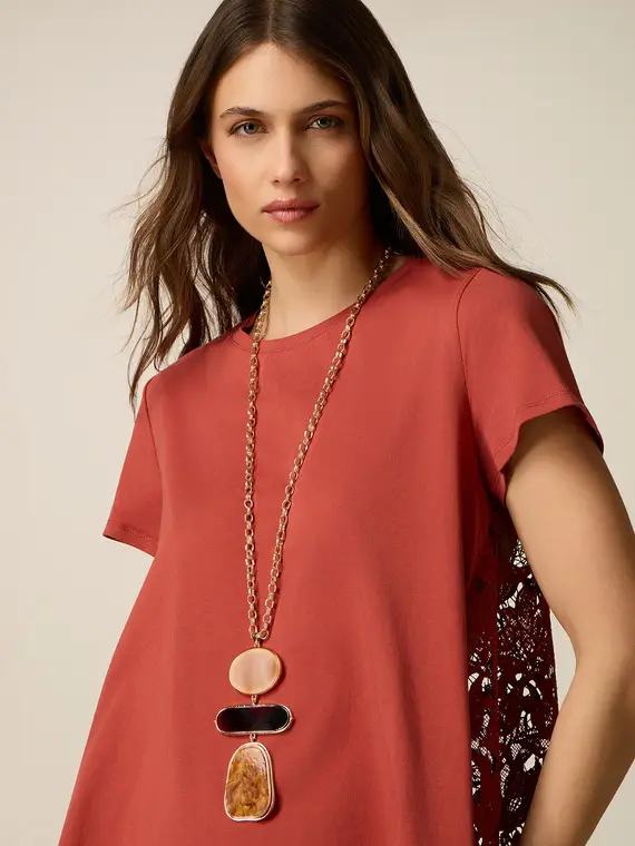 Oltre Collana lunga con maxi ciondolo Donna, Marrone