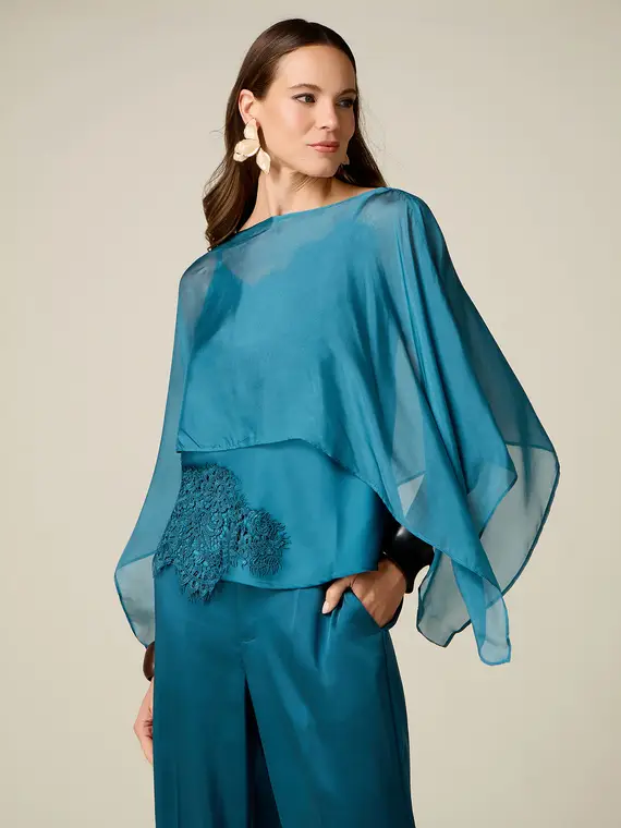 Oltre Coprispalle in chiffon misto seta Donna