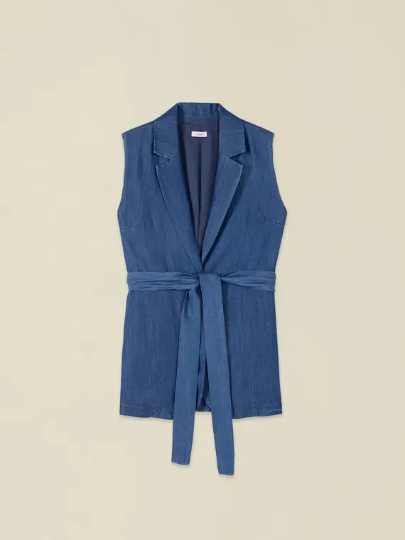 Oltre Gilet in tencel effetto denim Donna
