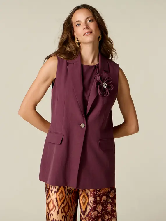 Oltre Gilet sartoriale misto lino Donna