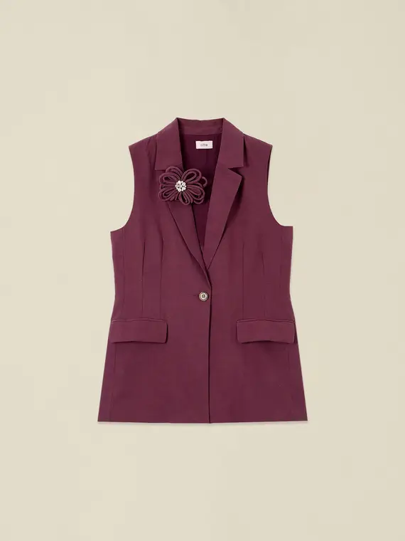 Oltre Gilet sartoriale misto lino Donna