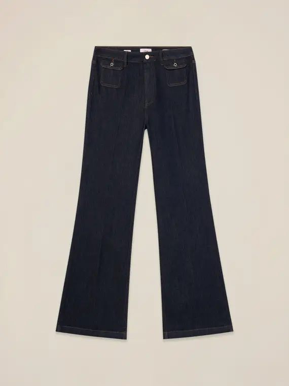 Oltre Jeans flare con tasche a patta Donna