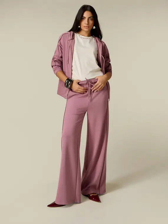 Oltre Joggers a palazzo con piping Donna