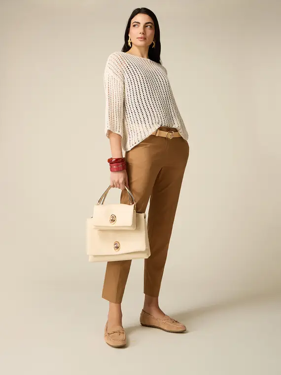 Oltre Pantaloni chinos cotone Donna, Beige