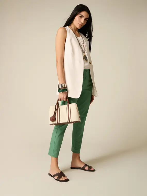 Oltre Pantaloni chinos cotone Donna, Verde