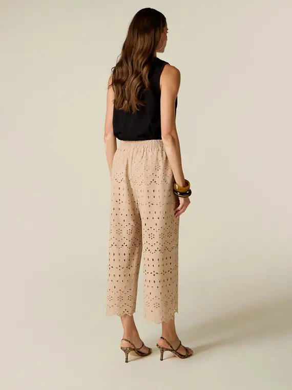 Oltre Pantaloni cropped in pizzo sangallo Donna
