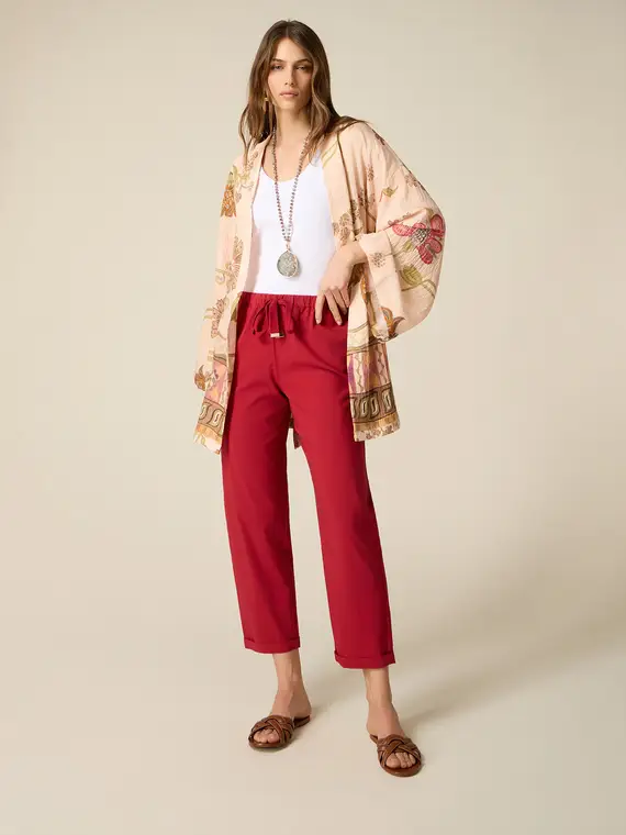 Oltre Pantaloni cropped in tela misto viscosa Donna