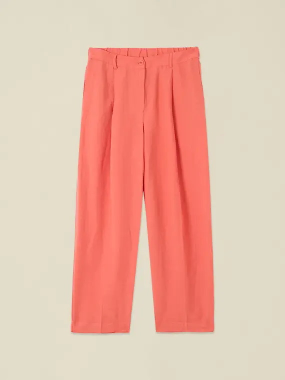 Pantaloni cropped misto lino Donna