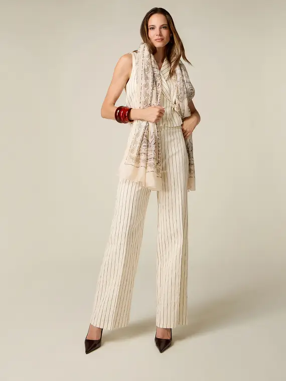 Pantaloni palazzo a righe Donna