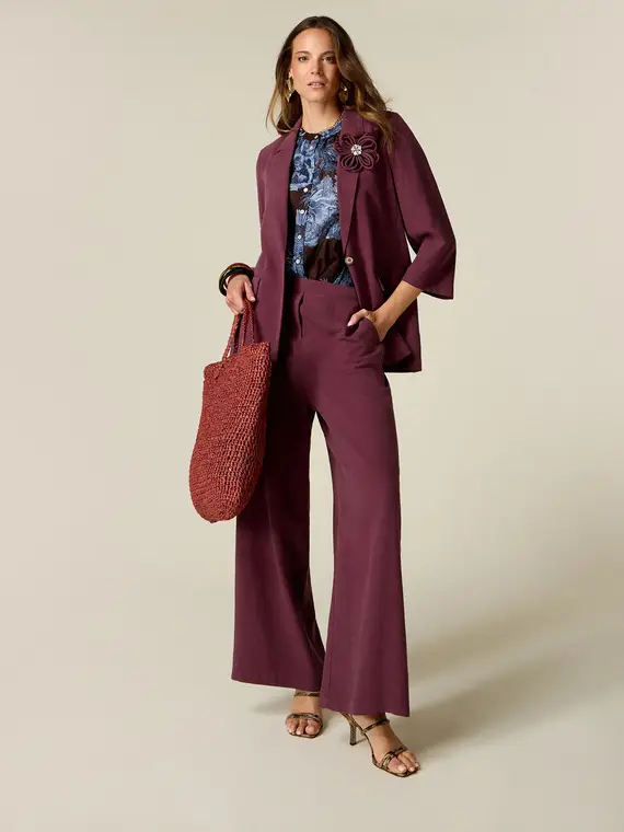 Oltre Pantaloni palazzo misto lino Donna