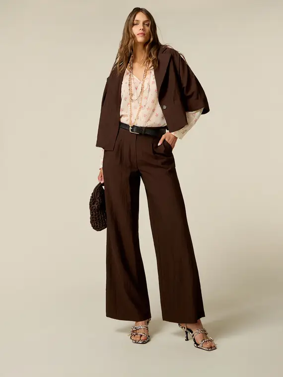 Oltre Pantaloni palazzo misto viscosa Donna