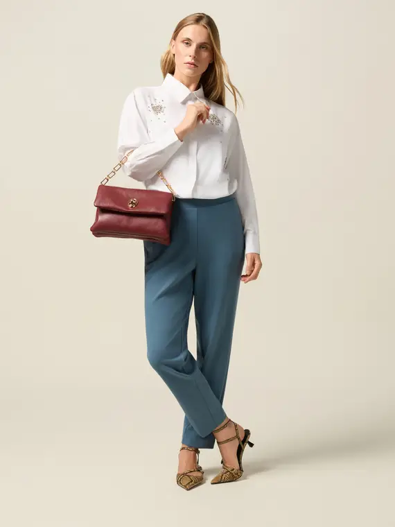 Oltre Pantaloni a sigaretta Donna, Azzurro