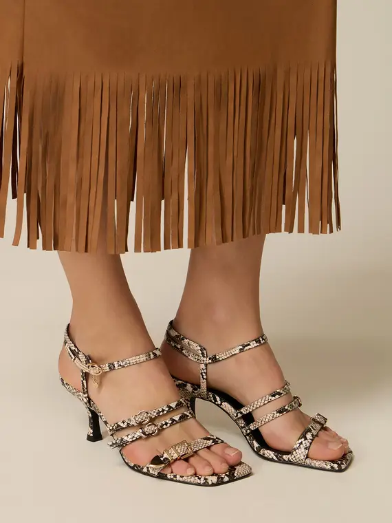 Sandali effetto pitone con cinturini Donna