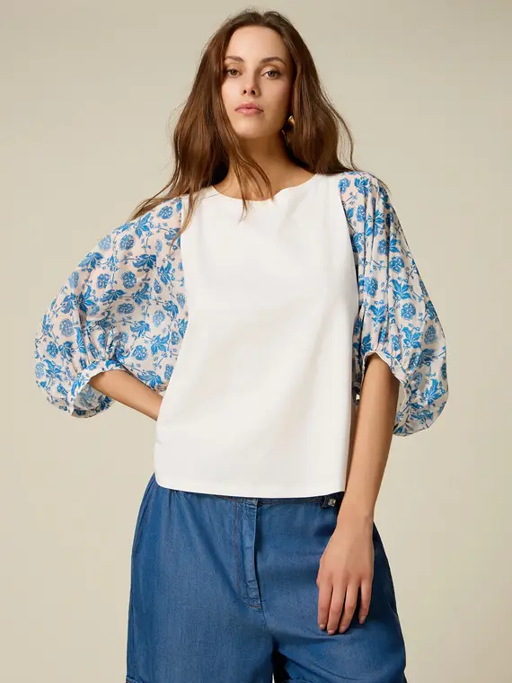 Oltre T-shirt con maniche fantasia Donna