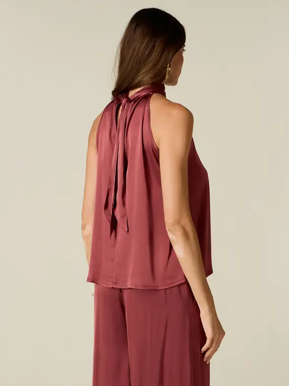 Oltre Top all americana in raso di viscosa Donna