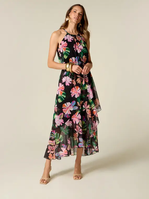 Oltre Vestito flare senza maniche fantasia Donna