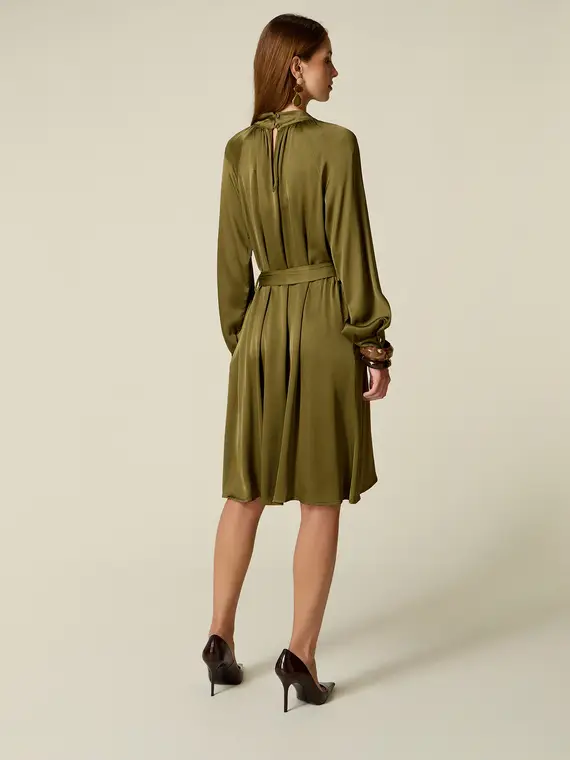 Vestito in raso con fusciacca Donna