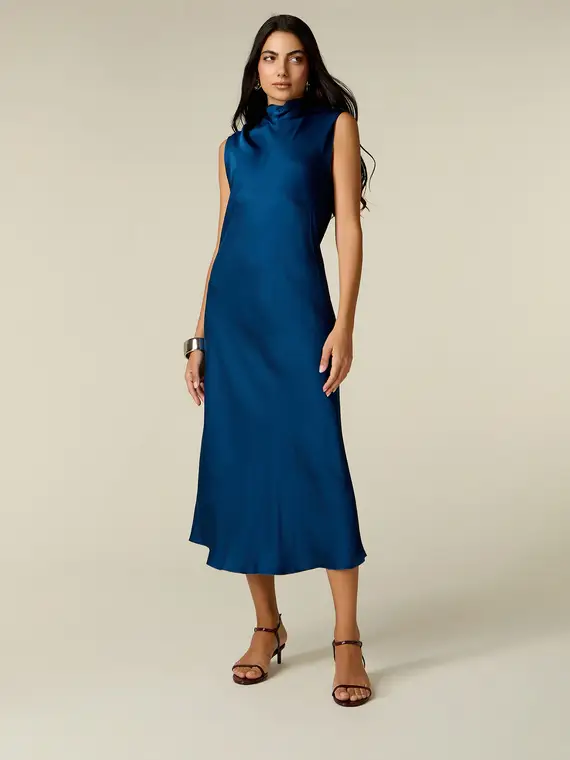 Oltre Vestito midi in raso con fiocco Donna