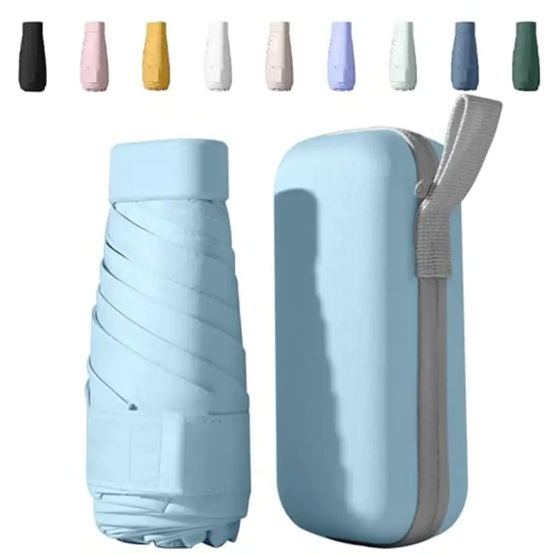 Sykerout Ombrello Piccolo, Mini Ombrello Tascabile, Ombrello Da Viaggio Da Viaggio Pioggia e Sole Piccolo Compatto Ombrello Da Donna Piccolo