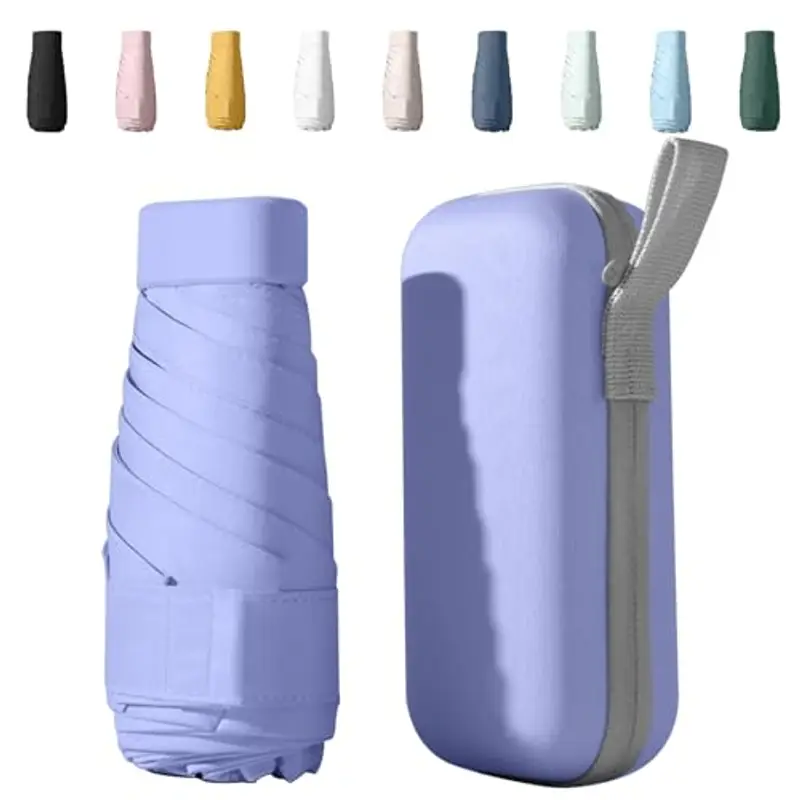 Sykerout Ombrello Piccolo, Mini Ombrello Tascabile, Ombrello Da Viaggio Da Viaggio Pioggia e Sole Piccolo Compatto Ombrello Da Donna Piccolo