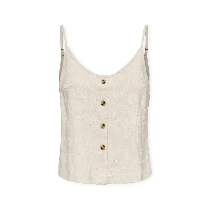 Only Camicetta Top Siesta Linen - Moonbean Beige