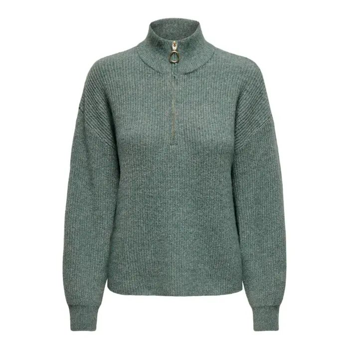 Maglione donna con 1/2 di zip Only Tokyo Solid Vert