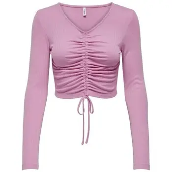 Only Maglione ONLSHIA RUCHING SHORT TOP JRS Rosa