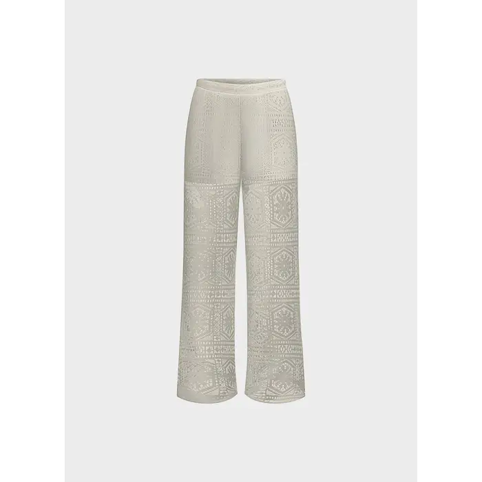 Only Pantaloni PANTAPALAZZO LIAN MACRAME Bianco