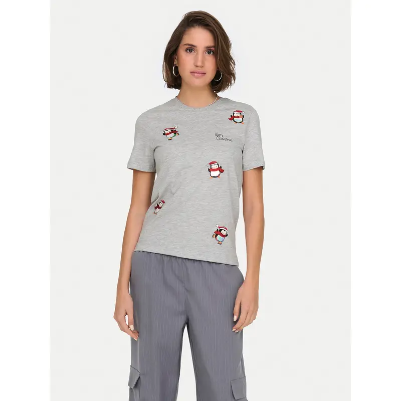 ONLY T-shirt Kita 15331069 Grigio Regular Fit