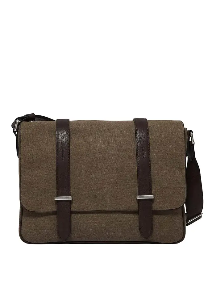 Orciani Borsa In Tessuto + Pelle Marrone