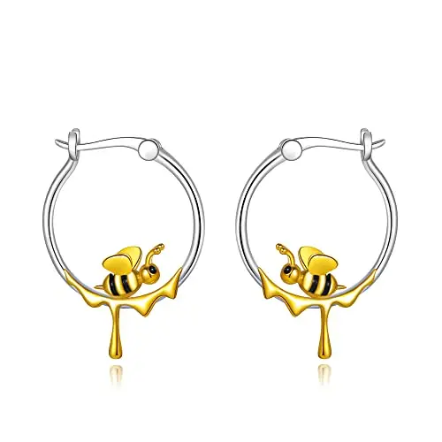 Fryneauy Orecchini Ape Creoli In Argento 925 Gioielli Animali Regalo Per Signore Ragazze
