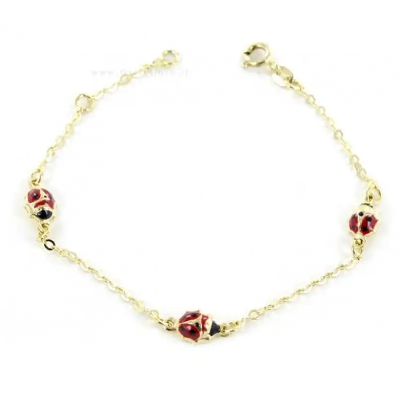 orobimbi bracciale da bambina in oro 9 kt con coccinelle