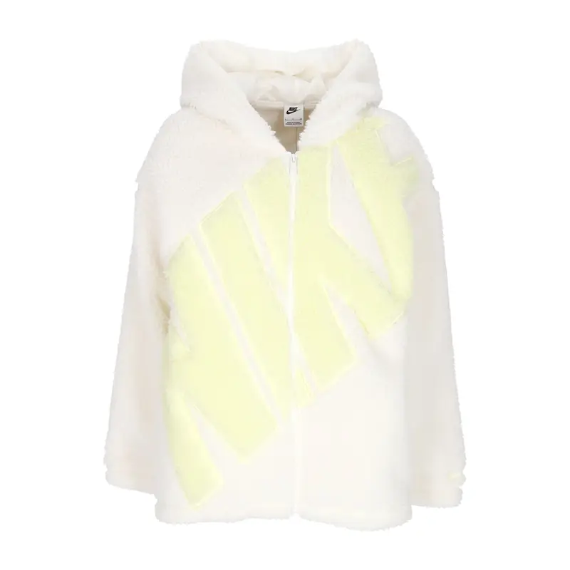 Nike Orsetto Donna W Sportswear Logo High-pile Jacket Sail/luminous Green