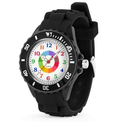 OSDUE Orologio Bambini, Orologio Educativo per Bambini, orologios resistente all'acqua da 30 metri, Quadrante Multicolore