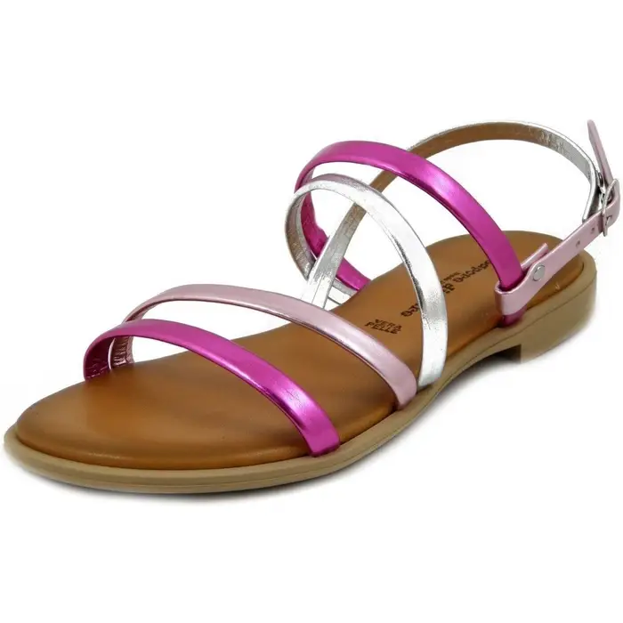 Scarpe Osvaldo Pericoli Sandali Donna in Eco Pelle Multicolore-15737 Rosso