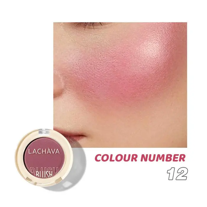Blush Crema Monocromatico 12 Colori Tonalità Naturale Opaca per Guance Illuminante Impermeabile Idratante Blush per Contouring Viso