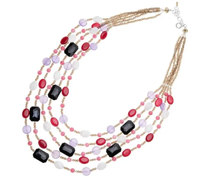 OTTAVIANI Collana Con Agata Madreperla E Cristalli