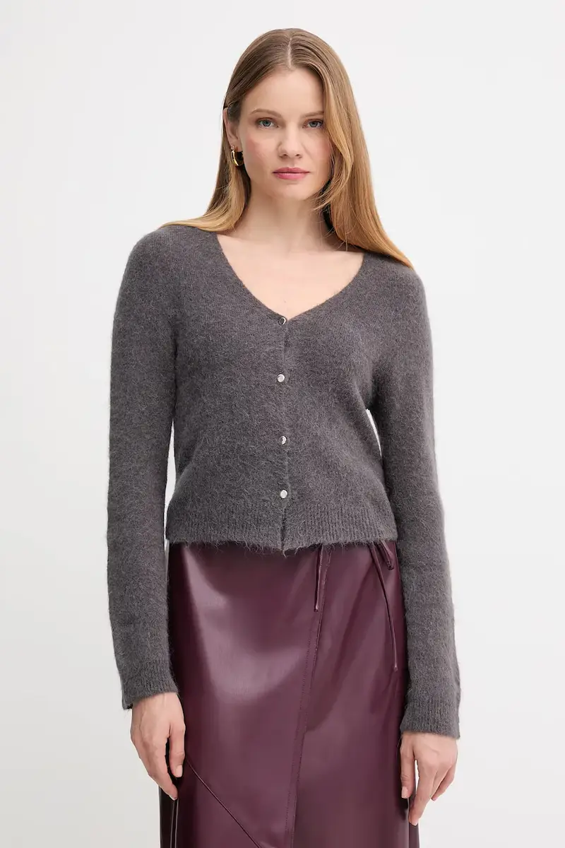 Oui Cardigan Donna Grigio 3610510