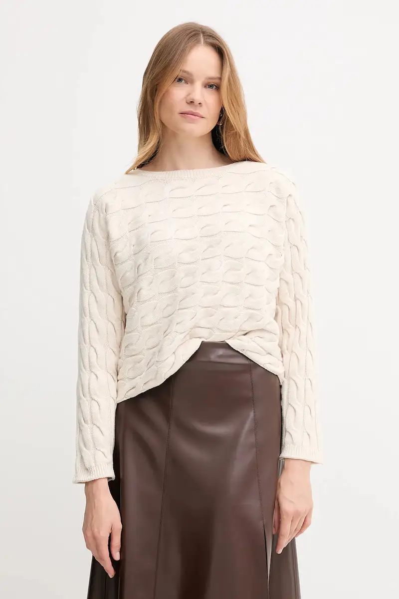 Oui maglione donna colore beige 94609