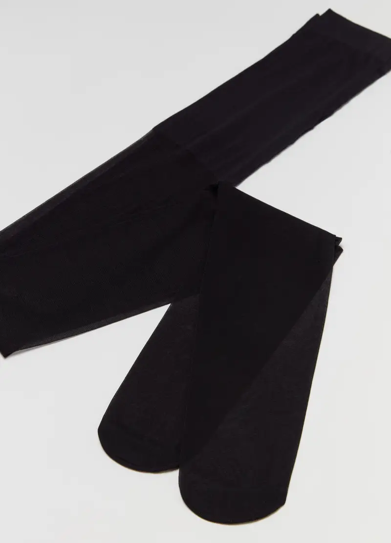 OVS HOUSEBRAND OVS, Bipack Collant Tinta Unita, Donna, Nero