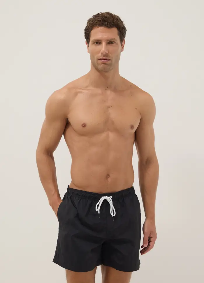 OVS Boxer Da Mare Neri Regular Fit Con Coulisse, Uomo, Nero