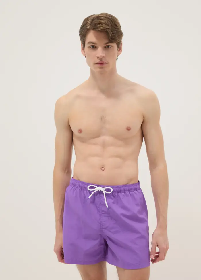 OVS Boxer Da Mare Viola Con Elastico In Vita, Uomo, Viola