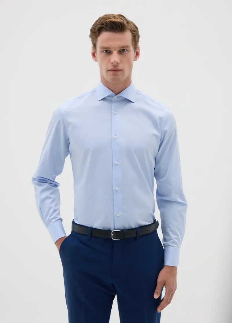 OVS HOUSEBRAND OVS, Camicia Slim Fit In Cotone, Uomo, Blu