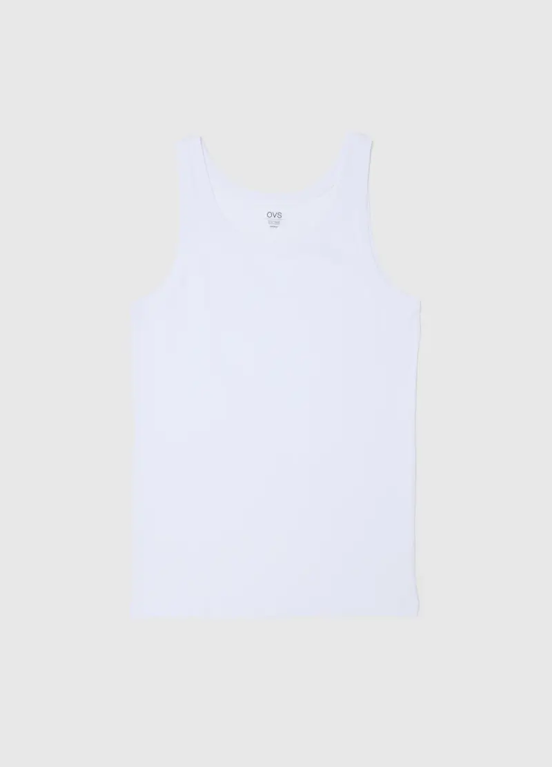 OVS Canottiera In Puro Cotone Bianca Regular Fit, Uomo, Bianco