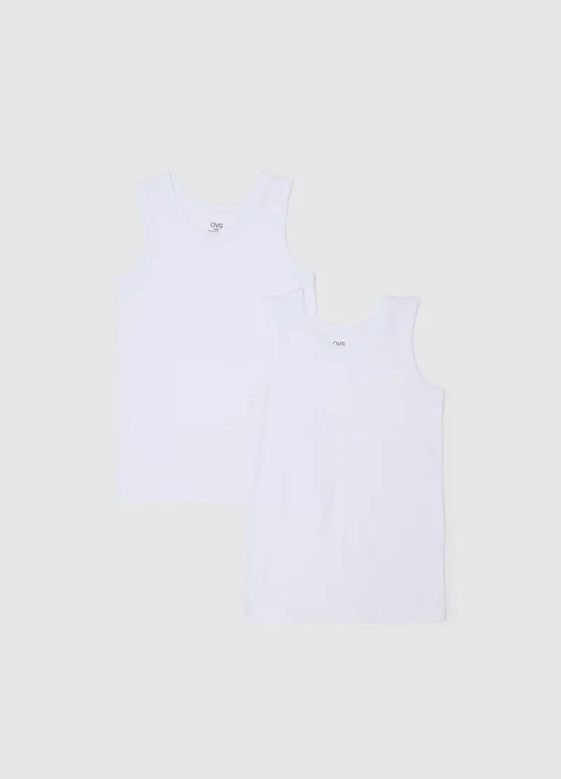 OVS Canottiere Da Bambino In Cotone Bianco Regular Fit, Bianco, Taglia: 3-4