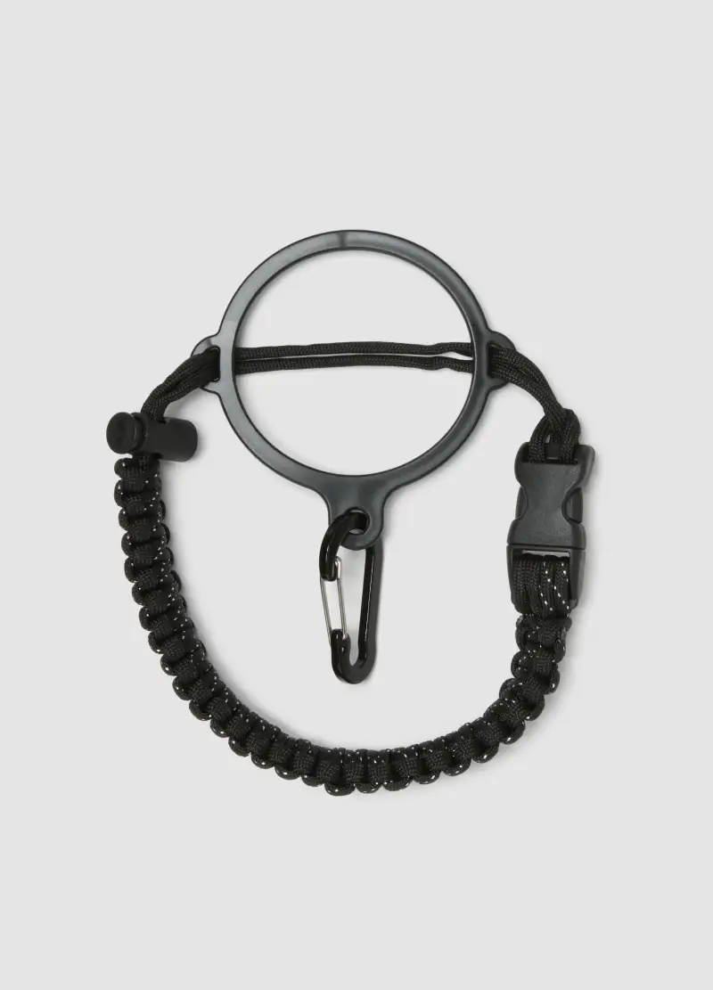 OVS Cinturino Multifunzionale Nero Con Moschettone E Cordino Intrecciato, Donna, Nero