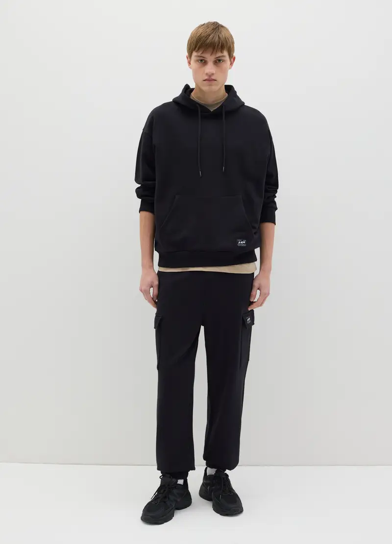 OVS Felpa Over Fit In Cotone Con Cappuccio, Uomo, Nero