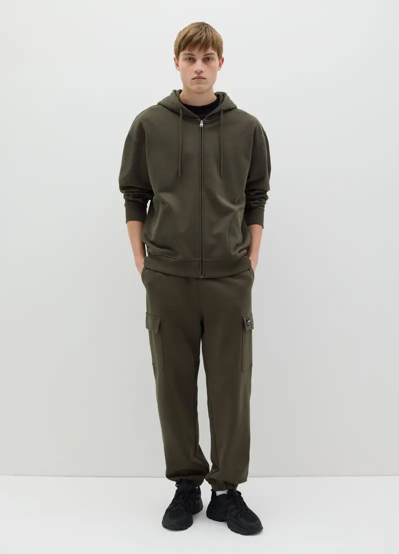 OVS Full-zip Over Fit In Cotone Con Cappuccio, Uomo, Verde