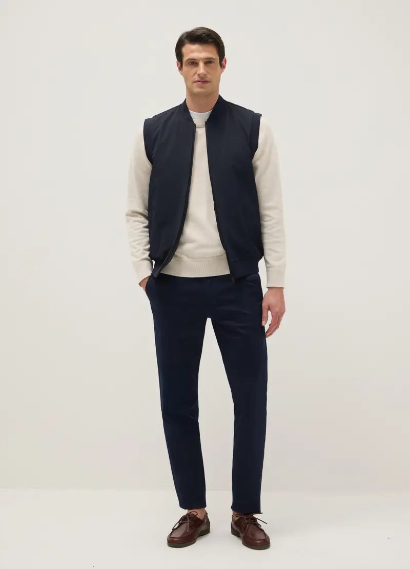 OVS Gilet Blu Regular Fit Con Zip Integrale, Uomo, Blu