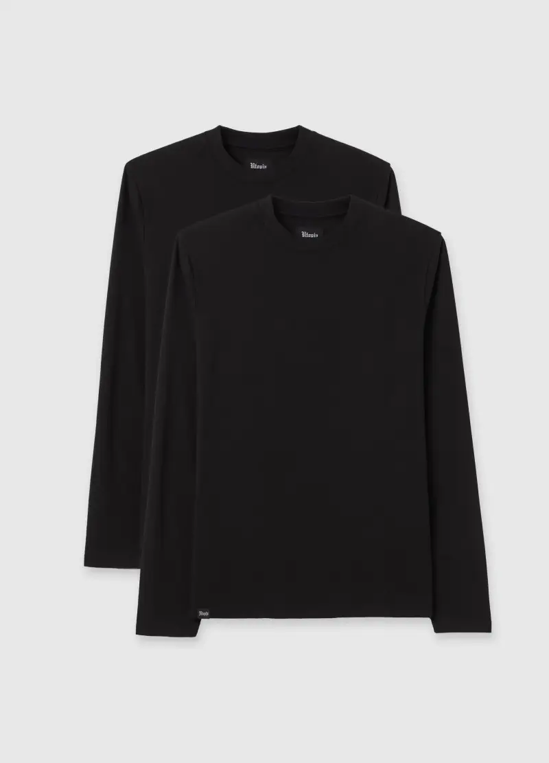 OVS HOUSEBRAND OVS, Bipack Everyday Longsleeve Black, Uomo, Nero